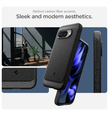 GOOGLE PIXEL 9A PREMIUM RUGGED ARMOR MAGSAFE CASE BLACK | SPIGEN