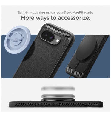 GOOGLE PIXEL 9A PREMIUM RUGGED ARMOR MAGSAFE CASE BLACK | SPIGEN