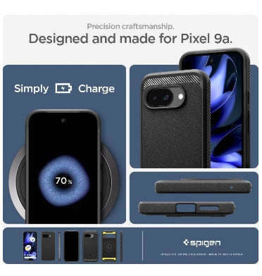 GOOGLE PIXEL 9A PREMIUM RUGGED ARMOR MAGSAFE CASE BLACK | SPIGEN