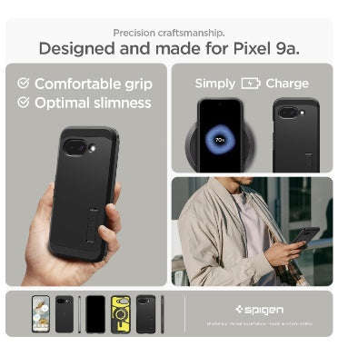 GOOGLE PIXEL 9A PREMIUM TOUGH ARMOR MAGSAFE CASE BLACK | SPIGEN