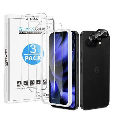 GOOGLE PIXEL 9A PREMIUM TEMPERED GLASS SCREEN AND CAMERA LENS PROTECTOR 5PK | OMOTON
