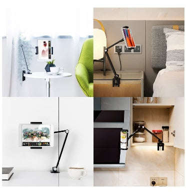 UNIVERSAL MULTI-ANGLE ADJUSTABLE LONG ARM TABLET DESK MOUNT STAND HOLDER | INIFISPCE