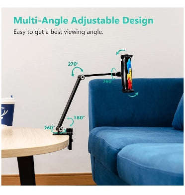 UNIVERSAL MULTI-ANGLE ADJUSTABLE LONG ARM TABLET DESK MOUNT STAND HOLDER | INIFISPCE