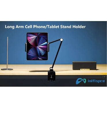 UNIVERSAL MULTI-ANGLE ADJUSTABLE LONG ARM TABLET DESK MOUNT STAND HOLDER | INIFISPCE