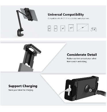 UNIVERSAL MULTI-ANGLE ADJUSTABLE LONG ARM TABLET DESK MOUNT STAND HOLDER | INIFISPCE