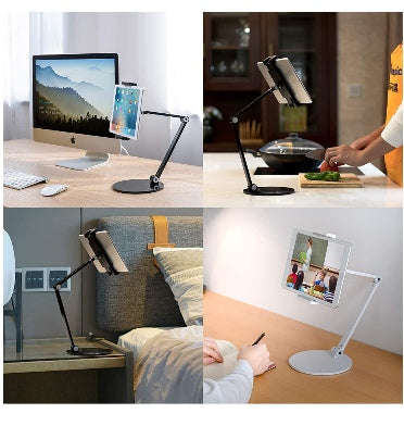UNIVERSAL MULTI-ANGLE ADJUSTABLE LONG ARM TABLET DESKTOP STAND HOLDER BLACK | INIFISPCE