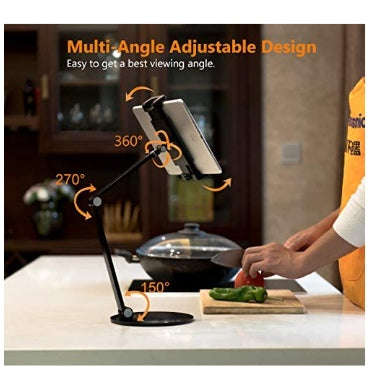 UNIVERSAL MULTI-ANGLE ADJUSTABLE LONG ARM TABLET DESKTOP STAND HOLDER BLACK | INIFISPCE
