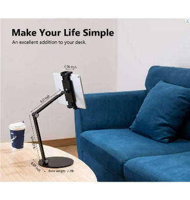 UNIVERSAL MULTI-ANGLE ADJUSTABLE LONG ARM TABLET DESKTOP STAND HOLDER BLACK | INIFISPCE