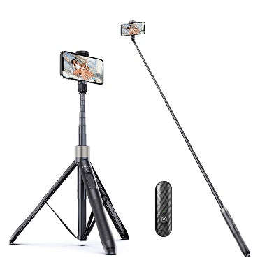 ATUMTEK TRIPOD SELFIE STICK 65" WITH BLUETOOTH REMOTE BLACK