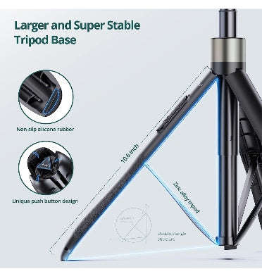 ATUMTEK TRIPOD SELFIE STICK 65" WITH BLUETOOTH REMOTE BLACK