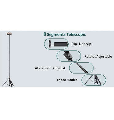 ATUMTEK TRIPOD SELFIE STICK 65" WITH BLUETOOTH REMOTE BLACK