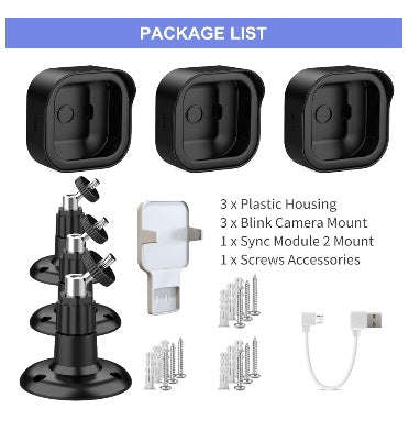 BLINK XT4 CAMERA WALL MOUNT PROTECTIVE COVER & BRACKET BLACK 3PK