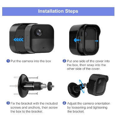 BLINK XT4 CAMERA WALL MOUNT PROTECTIVE COVER & BRACKET BLACK 3PK