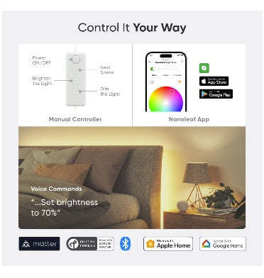 NANOLEAF ESSENTIALS SMART RGB LED LIGHTSTRIP 80" 2M SMARTER KIT