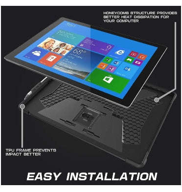 MICROSOFT SURFACE PRO FULL-BODY KICKSTAND RUGGED PROTECTIVE CASE BLACK | SUPCASE