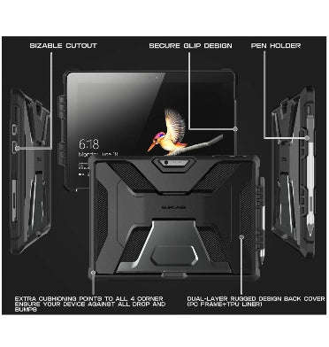 MICROSOFT SURFACE PRO FULL-BODY KICKSTAND RUGGED PROTECTIVE CASE BLACK | SUPCASE