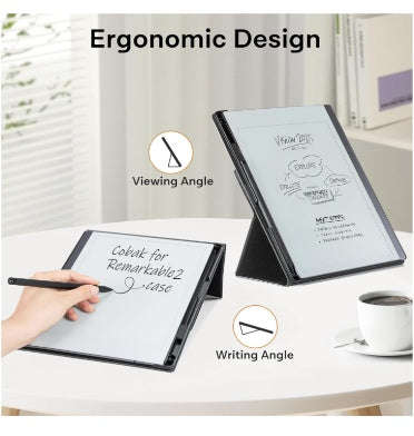 REMARKABLE 2 PREMIUM LEATHER TEXTURE MULTI-ANGLE FOLDABLE STAND COVER BLACK | COBACK