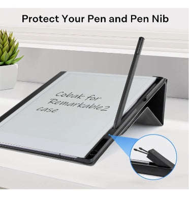REMARKABLE 2 PREMIUM LEATHER TEXTURE MULTI-ANGLE FOLDABLE STAND COVER BLACK | COBACK