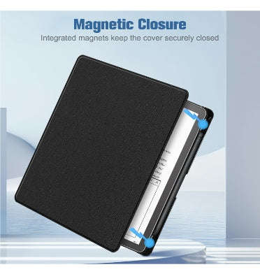 AMAZON KINDLE SCRIBE 10.2" (2022/2024) PREMIUM PROTECTIVE SLIM PU LEATHER FOLIO COVER W/PEN HOLDE...