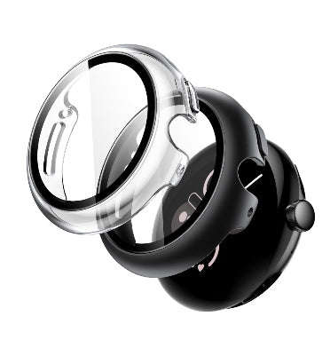 GOOGLE PIXEL WATCH 2 PREMIUM PROTECTIVE CASE/SCREEN PROTECTOR BLACK/CLEAR 2PK | JETECH