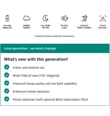 BLINK XT4 OUTDOOR/INDOOR WIRE-FREE SMART SECURITY CAMERA ADD-ON