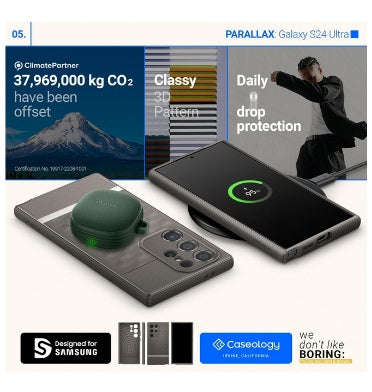SAMSUNG GALAXY S24 ULTRA PREMIUM PARALLAX SERIES PROTECTIVE CASE ASH GRAY | CASEOLOGY
