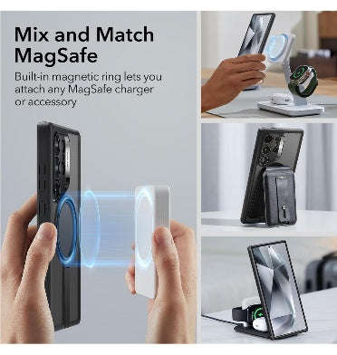 SAMSUNG GALAXY S24 ULTRA PREMIUM MAGSAFE KICKSTAND CASE FROSTED BLACK | ESR