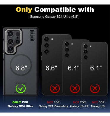 SAMSUNG GALAXY S24 ULTRA PREMIUM SLIM RUGGED MAGSAFE CASE CLEAR FROSTED BLACK | WLONS