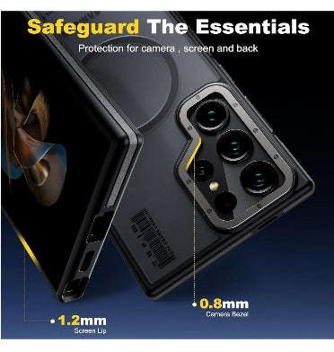 SAMSUNG GALAXY S24 ULTRA PREMIUM SLIM RUGGED MAGSAFE CASE CLEAR FROSTED BLACK | WLONS