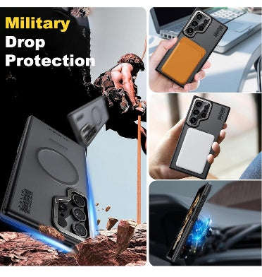 SAMSUNG GALAXY S24 ULTRA PREMIUM SLIM RUGGED MAGSAFE CASE CLEAR FROSTED BLACK | WLONS