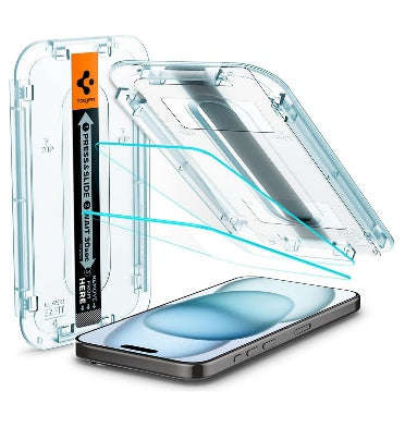 IPHONE 15 PLUS PREMIUM TEMPERED GLASS SCREEN PROTECTOR 2PK | SPIGEN