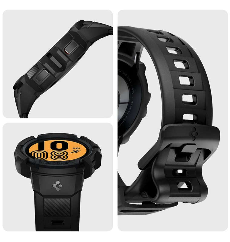 SAMSUNG GALAXY WATCH 4 PREMIUM RUGGED ARMOR PRO CASE 44MM BLACK | SPIGEN