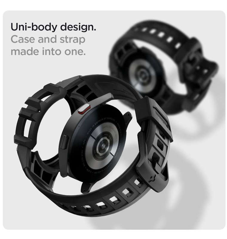 SAMSUNG GALAXY WATCH 4 PREMIUM RUGGED ARMOR PRO CASE 44MM BLACK | SPIGEN