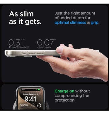 IPHONE 15 PRO PREMIUM ULTRA HYBRID MAGFIT CRYSTAL CASE CLEAR/GOLD | SPIGEN