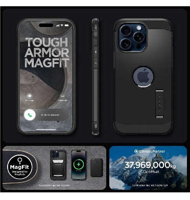 IPHONE 15 PRO PREMIUM TOUGH ARMOR MAGFIT CASE BLACK | SPIGEN