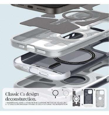 IPHONE 15 PRO PREMIUM CLASSIC C1 MAGFIT CASE GRAPHITE | SPIGEN