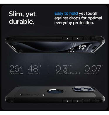 IPHONE 15 PRO MAX PREMIUM TOUGH ARMOR MAGFIT CASE BLACK | SPIGEN