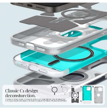 IPHONE 15 PRO MAX PREMIUM CLASSIC C1 MAGFIT CASE BONDI BLUE | SPIGEN