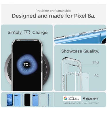 GOOGLE PIXEL 8A PREMIUM SLIM ULTRA HYBRID CASE CLEAR | SPIGEN