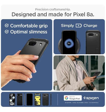 GOOGLE PIXEL 8A PREMIUM TOUGH ARMOR CASE BLACK | SPIGEN
