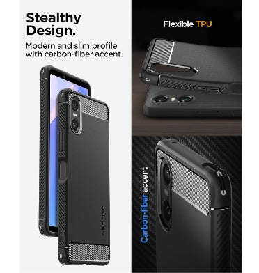 SONY XPERIA 10 VI PREMIUM RUGGED ARMOR CASE BLACK | SPIGEN