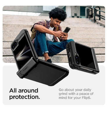 SAMSUNG GALAXY Z FLIP 6 PREMIUM TOUGH ARMOR PRO CASE BLACK | SPIGEN