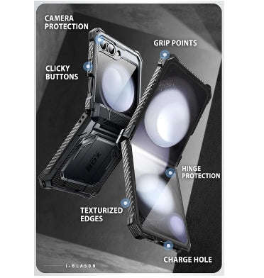 SAMSUNG GALAXY Z FLIP 6 PREMIUM FULL BODY ARMORBOX PROTECTIVE CASE BLACK | I-BLASON