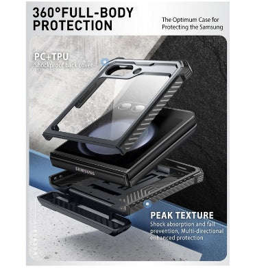 SAMSUNG GALAXY Z FLIP 6 PREMIUM FULL BODY ARMORBOX PROTECTIVE CASE BLACK | I-BLASON