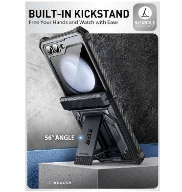 SAMSUNG GALAXY Z FLIP 6 PREMIUM FULL BODY ARMORBOX PROTECTIVE CASE BLACK | I-BLASON