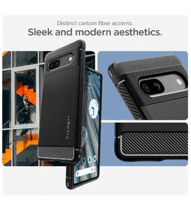 GOOGLE PIXEL 7A PREMIUM RUGGED ARMOR CASE BLACK | SPIGEN
