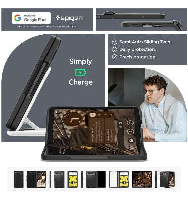 GOOGLE PIXEL FOLD PREMIUM SLIM ARMOR PRO CASE BLACK | SPIGEN