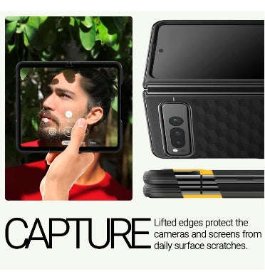 GOOGLE PIXEL FOLD PREMIUM PARALLAX SERIES PROTECTIVE CASE MATTE BLACK | CASEOLOGY