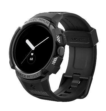 GOOGLE PIXEL WATCH PREMIUM RUGGED ARMOR PRO CASE BLACK | SPIGEN