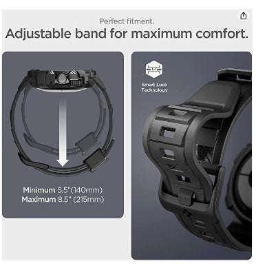 GOOGLE PIXEL WATCH PREMIUM RUGGED ARMOR PRO CASE BLACK | SPIGEN